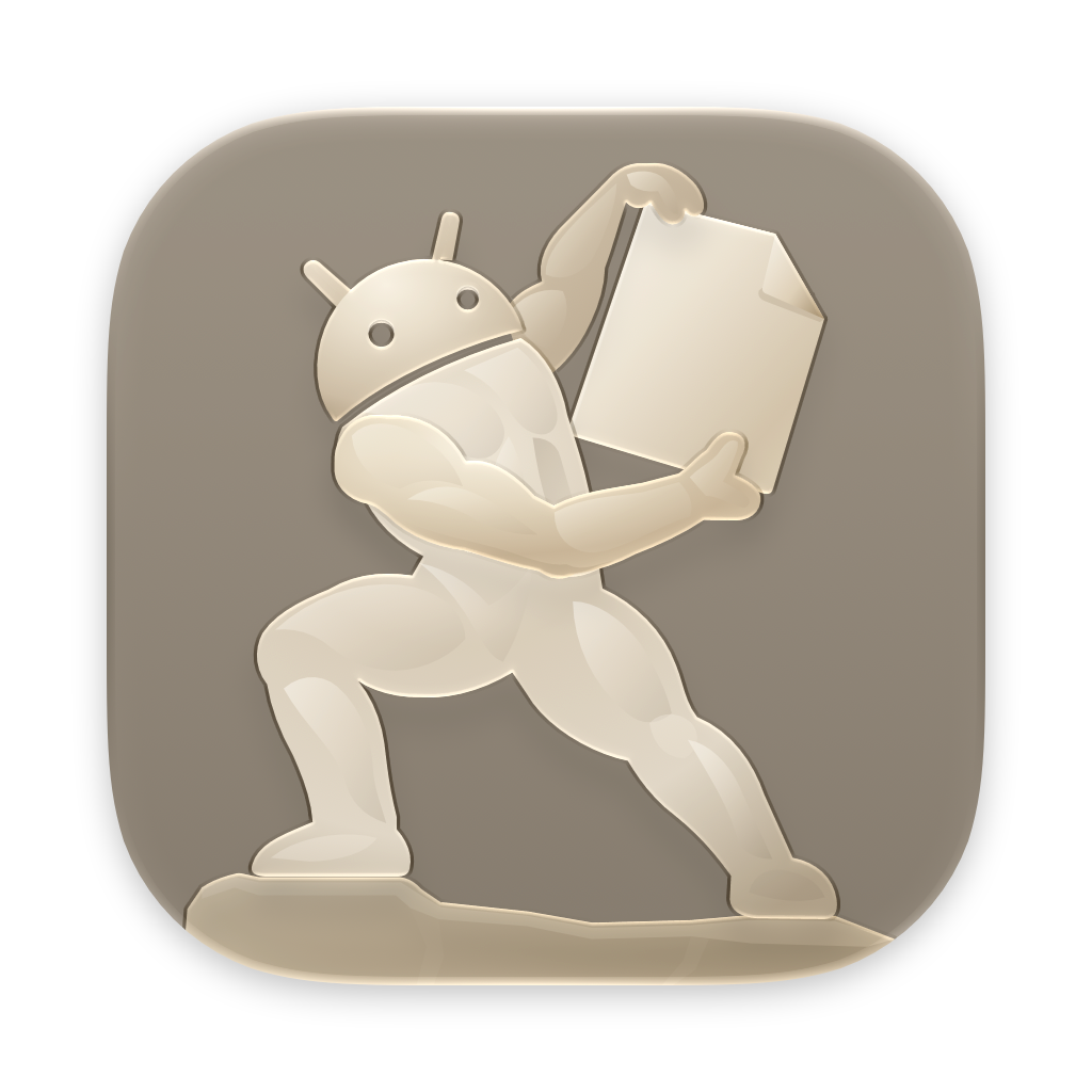 Metope’s limestone Android figure holding a file
